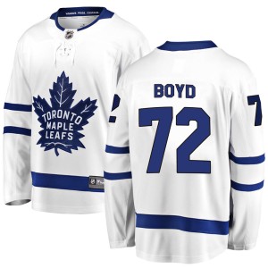 Youth Toronto Maple Leafs Travis Boyd Fanatics Branded Breakaway Away Jersey - White