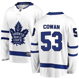 Youth Toronto Maple Leafs Easton Cowan Fanatics Branded Breakaway Away Jersey - White