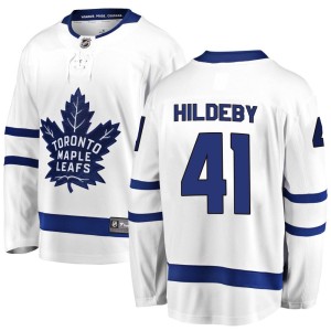 Youth Toronto Maple Leafs Dennis Hildeby Fanatics Branded Breakaway Away Jersey - White