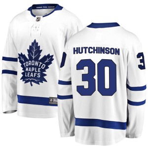 Youth Toronto Maple Leafs Michael Hutchinson Fanatics Branded Breakaway Away Jersey - White