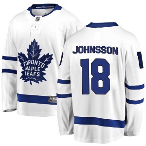 Youth Toronto Maple Leafs Andreas Johnsson Fanatics Branded Breakaway Away Jersey - White
