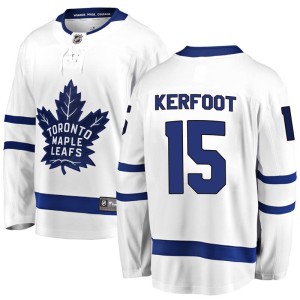 Youth Toronto Maple Leafs Alexander Kerfoot Fanatics Branded Breakaway Away Jersey - White