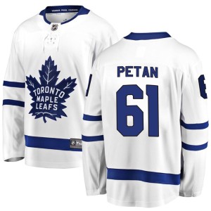 Youth Toronto Maple Leafs Nic Petan Fanatics Branded Breakaway Away Jersey - White