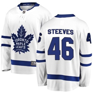 Youth Toronto Maple Leafs Alex Steeves Fanatics Branded Breakaway Away Jersey - White