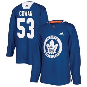 Men's Toronto Maple Leafs Easton Cowan Adidas Authentic Practice Jersey - Royal