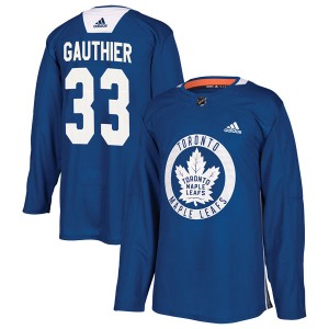 Men's Toronto Maple Leafs Frederik Gauthier Adidas Authentic Practice Jersey - Royal