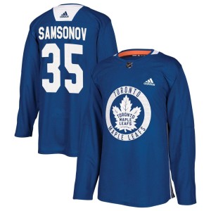 Men's Toronto Maple Leafs Ilya Samsonov Adidas Authentic Practice Jersey - Royal