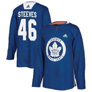 Men's Toronto Maple Leafs Alex Steeves Adidas Authentic Practice Jersey - Royal