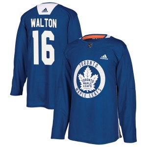 Men's Toronto Maple Leafs Mike Walton Adidas Authentic Practice Jersey - Royal