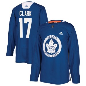 Youth Toronto Maple Leafs Wendel Clark Adidas Authentic Practice Jersey - Royal