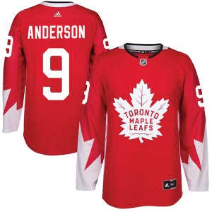 Men's Toronto Maple Leafs Glenn Anderson Adidas Authentic Alternate Jersey - Red