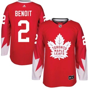 Men's Toronto Maple Leafs Simon Benoit Adidas Authentic Alternate Jersey - Red