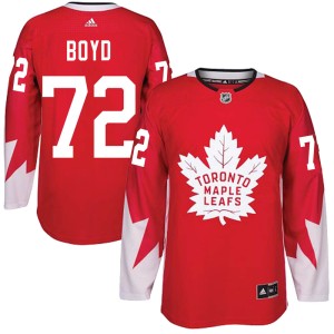 Men's Toronto Maple Leafs Travis Boyd Adidas Authentic Alternate Jersey - Red