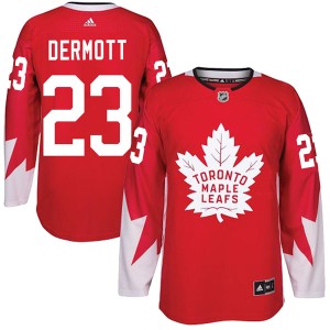 Men's Toronto Maple Leafs Travis Dermott Adidas Authentic Alternate Jersey - Red