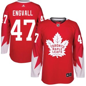 Men's Toronto Maple Leafs Pierre Engvall Adidas Authentic Alternate Jersey - Red
