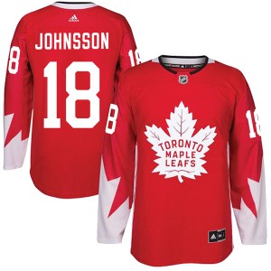Men's Toronto Maple Leafs Andreas Johnsson Adidas Authentic Alternate Jersey - Red