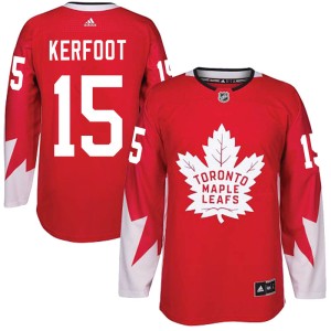 Men's Toronto Maple Leafs Alexander Kerfoot Adidas Authentic Alternate Jersey - Red
