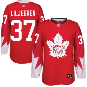 Men's Toronto Maple Leafs Timothy Liljegren Adidas Authentic Alternate Jersey - Red