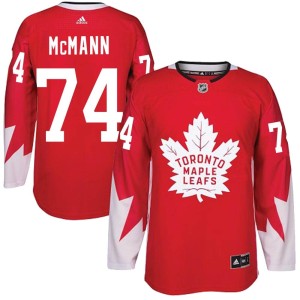 Men's Toronto Maple Leafs Bobby McMann Adidas Authentic Alternate Jersey - Red
