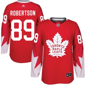 Men's Toronto Maple Leafs Nicholas Robertson Adidas Authentic Alternate Jersey - Red