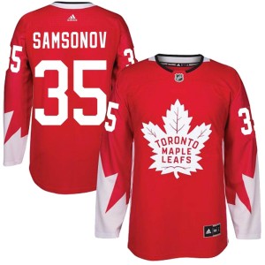 Men's Toronto Maple Leafs Ilya Samsonov Adidas Authentic Alternate Jersey - Red