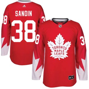 Men's Toronto Maple Leafs Rasmus Sandin Adidas Authentic Alternate Jersey - Red