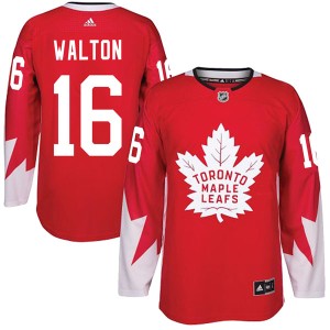 Men's Toronto Maple Leafs Mike Walton Adidas Authentic Alternate Jersey - Red