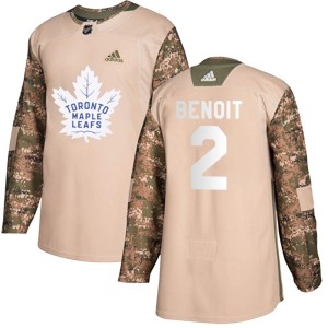 Youth Toronto Maple Leafs Simon Benoit Adidas Authentic Veterans Day Practice Jersey - Camo