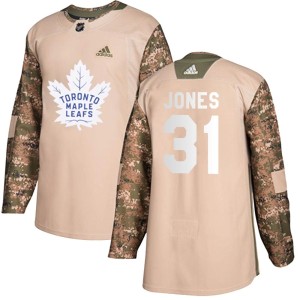 Youth Toronto Maple Leafs Martin Jones Adidas Authentic Veterans Day Practice Jersey - Camo