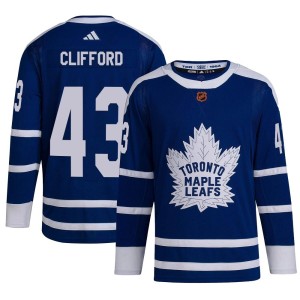 Youth Toronto Maple Leafs Kyle Clifford Adidas Authentic Reverse Retro 2.0 Jersey - Royal