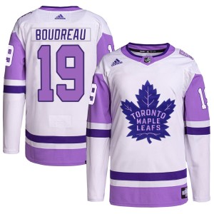 Men's Toronto Maple Leafs Bruce Boudreau Adidas Authentic Hockey Fights Cancer Primegreen Jersey - White/Purple
