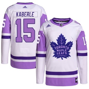 Men's Toronto Maple Leafs Tomas Kaberle Adidas Authentic Hockey Fights Cancer Primegreen Jersey - White/Purple