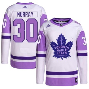 Men's Toronto Maple Leafs Matt Murray Adidas Authentic Hockey Fights Cancer Primegreen Jersey - White/Purple