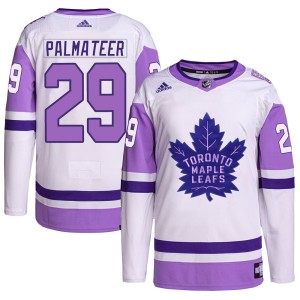 Men's Toronto Maple Leafs Mike Palmateer Adidas Authentic Hockey Fights Cancer Primegreen Jersey - White/Purple