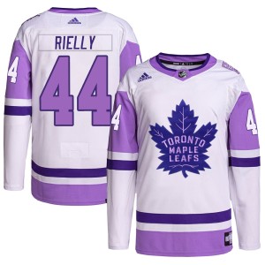 Men's Toronto Maple Leafs Morgan Rielly Adidas Authentic Hockey Fights Cancer Primegreen Jersey - White/Purple