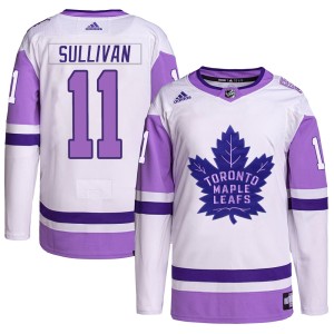 Men's Toronto Maple Leafs Steve Sullivan Adidas Authentic Hockey Fights Cancer Primegreen Jersey - White/Purple