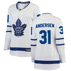 Women's Toronto Maple Leafs Frederik Andersen Fanatics Branded Breakaway Away Jersey - White