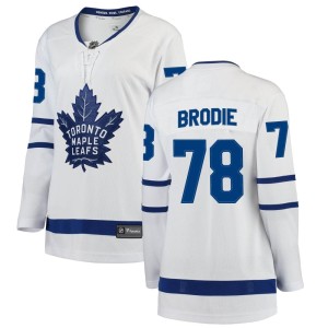 Women's Toronto Maple Leafs TJ Brodie Fanatics Branded Breakaway Away Jersey - White