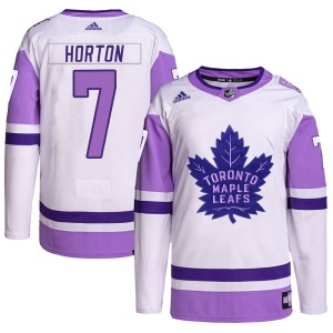 Youth Toronto Maple Leafs Tim Horton Adidas Authentic Hockey Fights Cancer Primegreen Jersey - White/Purple