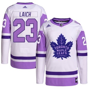 Youth Toronto Maple Leafs Brooks Laich Adidas Authentic Hockey Fights Cancer Primegreen Jersey - White/Purple