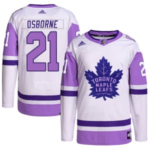 Youth Toronto Maple Leafs Mark Osborne Adidas Authentic Hockey Fights Cancer Primegreen Jersey - White/Purple