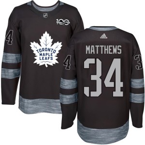 Men's Toronto Maple Leafs Auston Matthews Authentic 1917-2017 100th Anniversary Jersey - Black