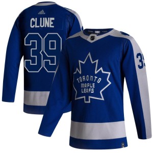 Youth Toronto Maple Leafs Rich Clune Adidas Authentic 2020/21 Reverse Retro Jersey - Blue