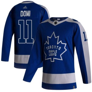 Youth Toronto Maple Leafs Max Domi Adidas Authentic 2020/21 Reverse Retro Jersey - Blue