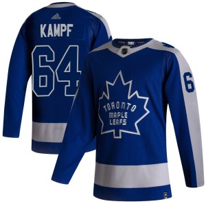 Youth Toronto Maple Leafs David Kampf Adidas Authentic 2020/21 Reverse Retro Jersey - Blue