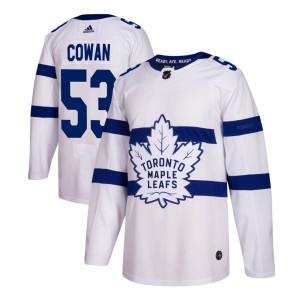 Men's Toronto Maple Leafs Easton Cowan Adidas Authentic 2018 Stadium Series Jersey - White