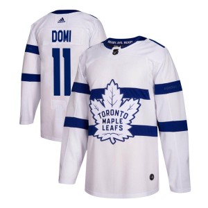 Men's Toronto Maple Leafs Max Domi Adidas Authentic 2018 Stadium Series Jersey - White