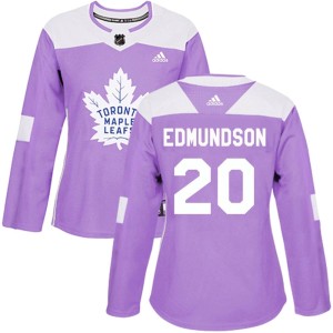 Women's Toronto Maple Leafs Joel Edmundson Adidas Authentic Fights Cancer Practice Jersey - Purple