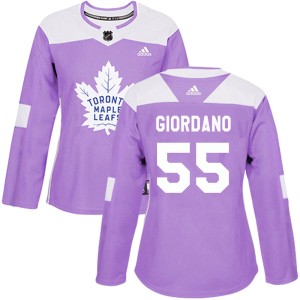 Women's Toronto Maple Leafs Mark Giordano Adidas Authentic Fights Cancer Practice Jersey - Purple