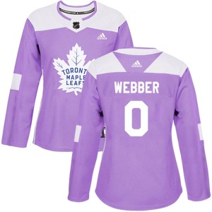 Women's Toronto Maple Leafs Cade Webber Adidas Authentic Fights Cancer Practice Jersey - Purple